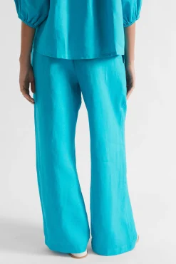 Woman Seed Heritage Pants-Core Linen Wide Leg Tie Pant