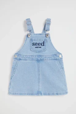Baby Girl Seed Heritage Denim & Jeans-Core Logo Pinafore