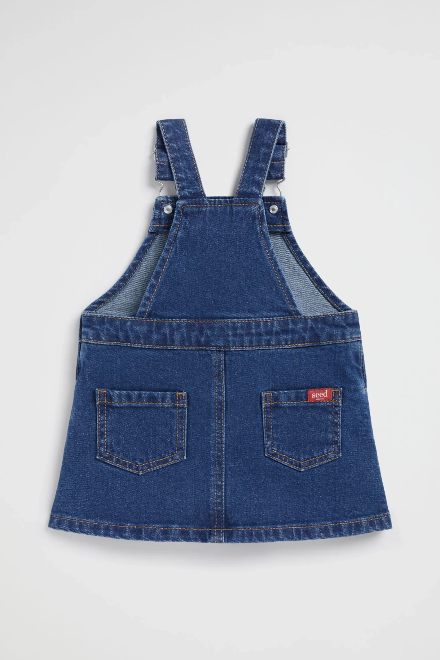Baby Girl Seed Heritage Playsuits & Overalls-Core Logo Pinafore