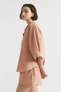 Seed Heritage Sleepwear-Cotton Linen Sleep Shirt