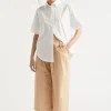Woman Seed Heritage Pants-Cotton Pleat Front Pant