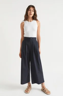 Woman Seed Heritage Pants-Cotton Pleat Front Pant