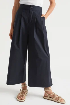 Woman Seed Heritage Pants-Cotton Pleat Front Pant