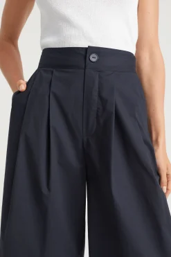 Woman Seed Heritage Pants-Cotton Pleat Front Pant