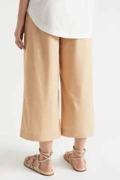 Woman Seed Heritage Pants-Cotton Pleat Front Pant