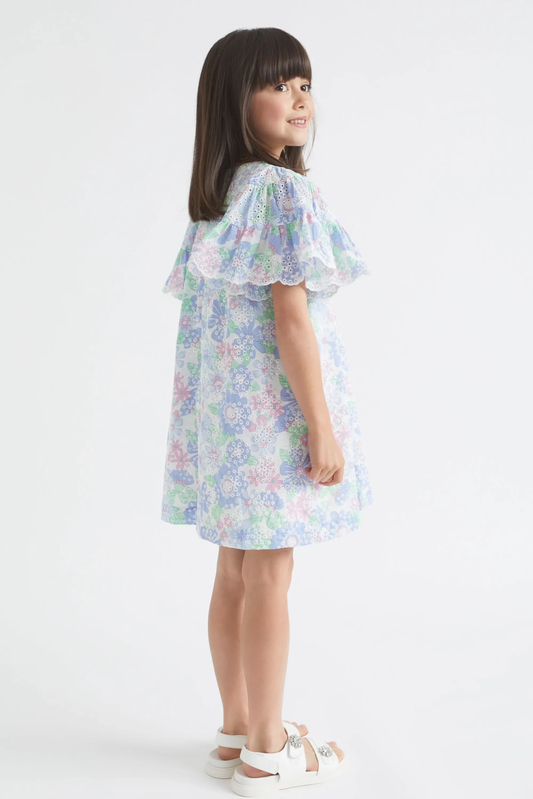 Girl Seed Heritage Dresses-Cutwork Floral Dress