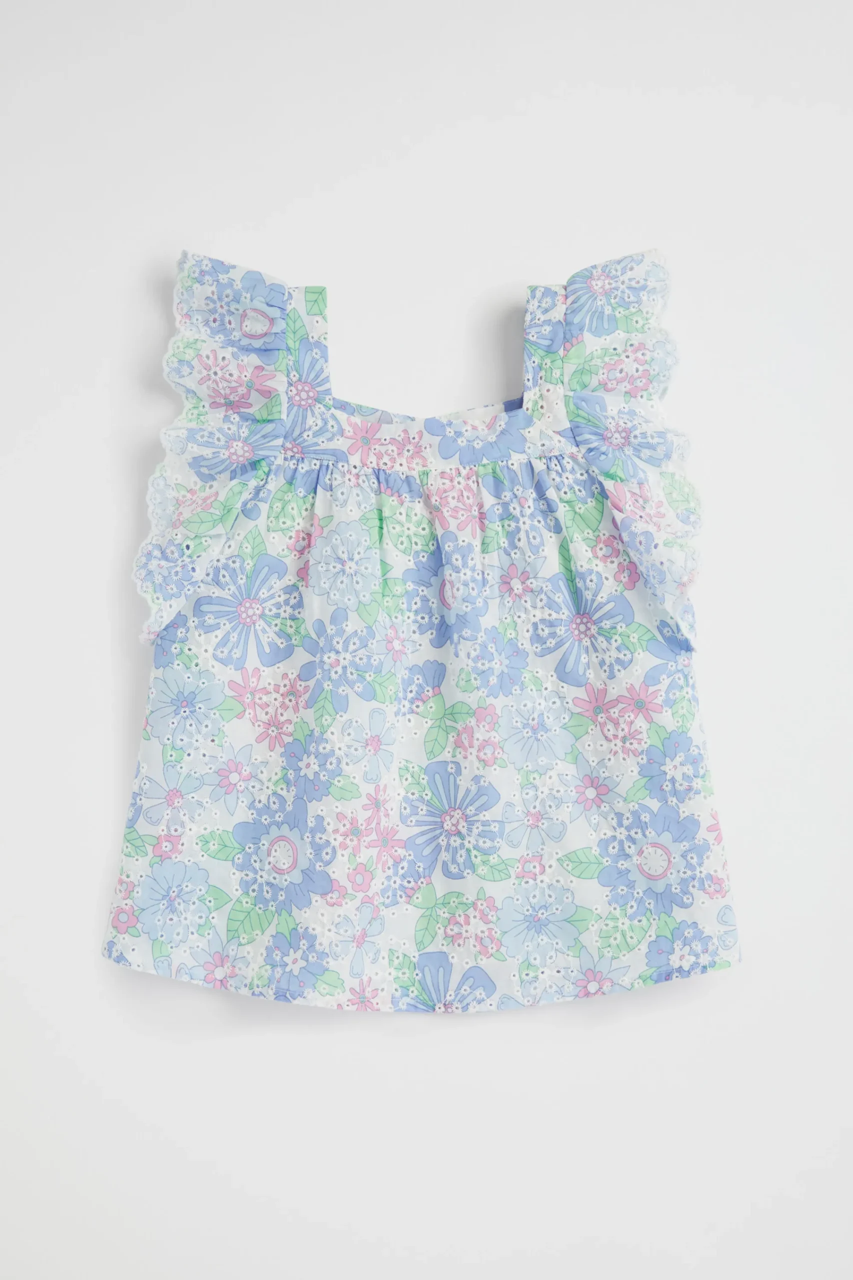 Girl Seed Heritage T-Shirts & Tops-Cutwork Floral Top