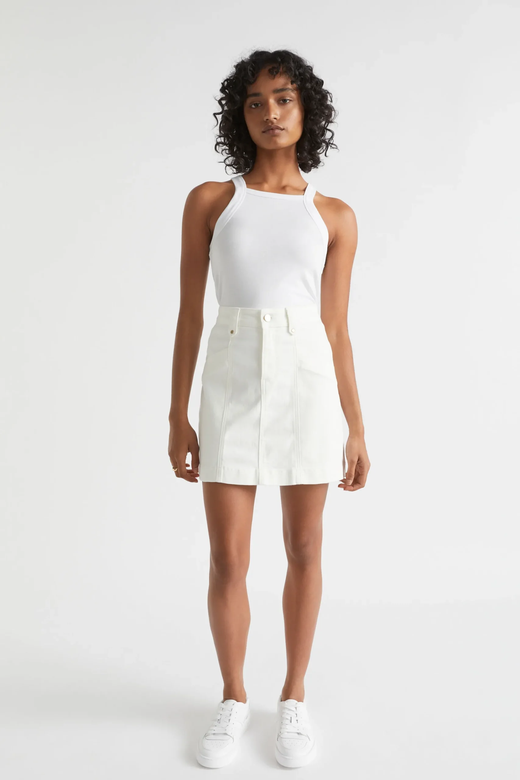 Woman Seed Heritage Skirts-Denim A Line Seamed Skirt