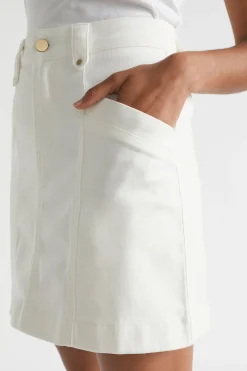 Woman Seed Heritage Skirts-Denim A Line Seamed Skirt