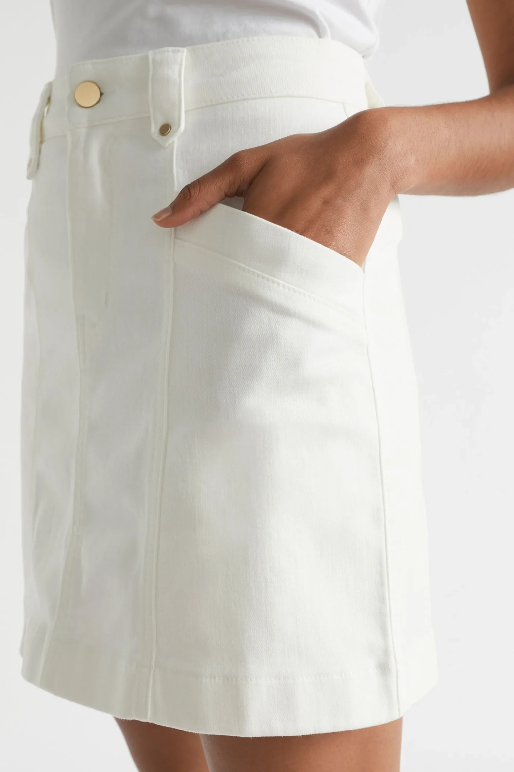 Woman Seed Heritage Skirts-Denim A Line Seamed Skirt