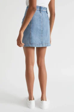 Woman Seed Heritage Skirts-Denim A Line Seamed Skirt