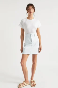 Woman Seed Heritage Skirts-Denim Fitted Skirt