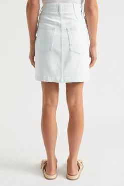Woman Seed Heritage Skirts-Denim Fitted Skirt