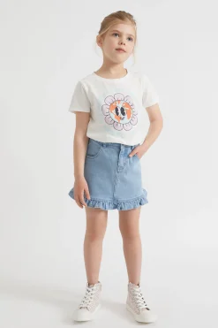 Girl Seed Heritage Skirts-Denim Frill Skirt