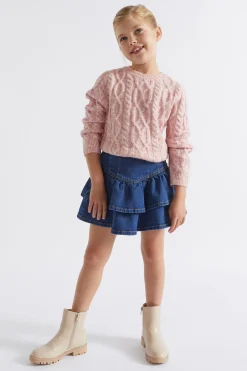 Girl Seed Heritage Skirts-Denim Frill Skirt