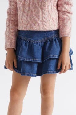 Girl Seed Heritage Skirts-Denim Frill Skirt
