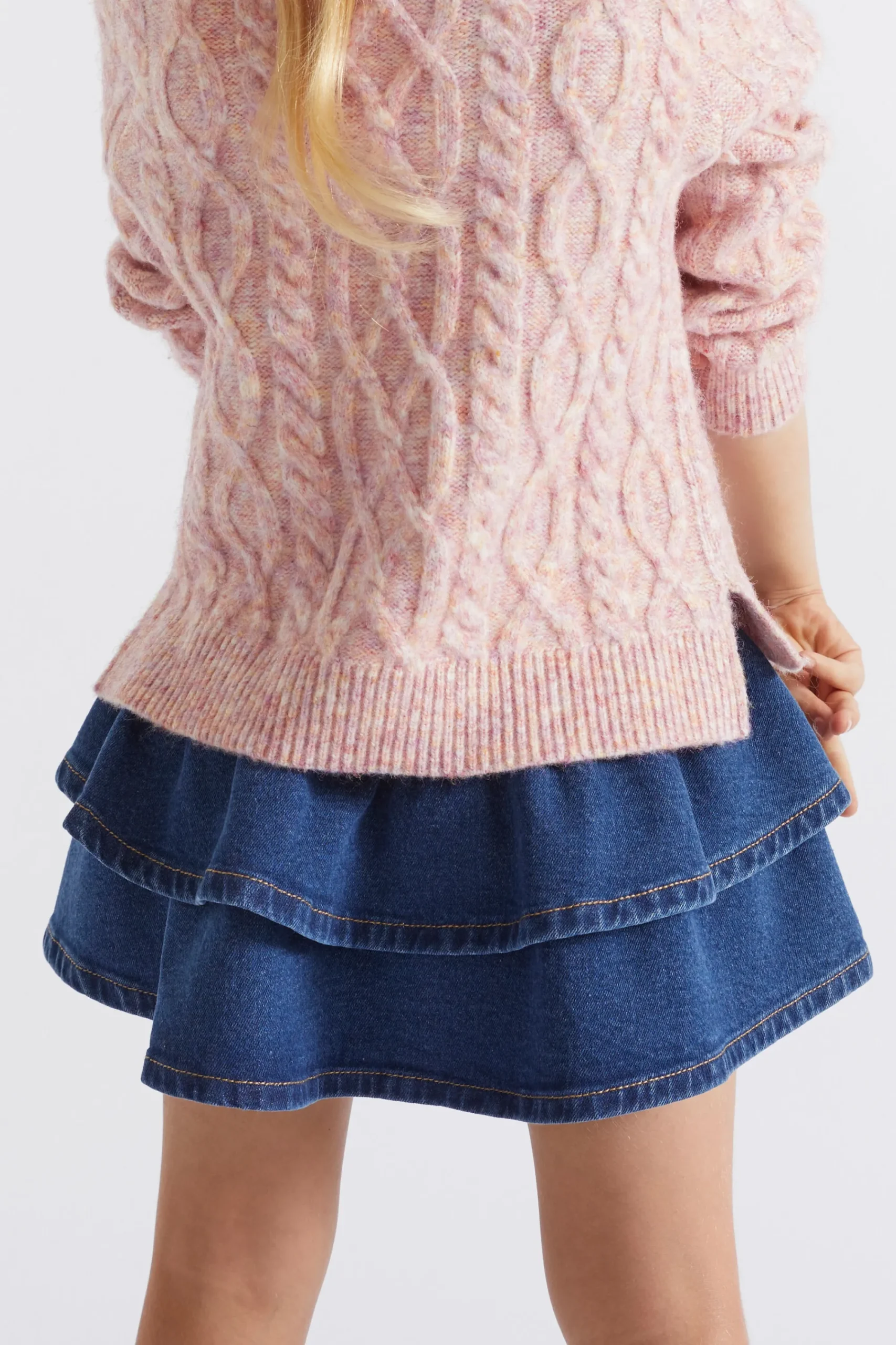 Girl Seed Heritage Skirts-Denim Frill Skirt