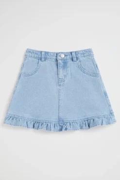 Girl Seed Heritage Skirts-Denim Frill Skirt