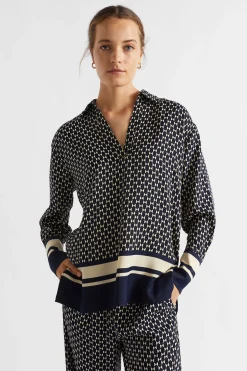 Woman Seed Heritage T-Shirts & Tops-Diamond Geo Blouse