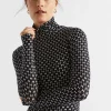 Woman Seed Heritage T-Shirts & Tops-Diamond Geo Roll Neck Top