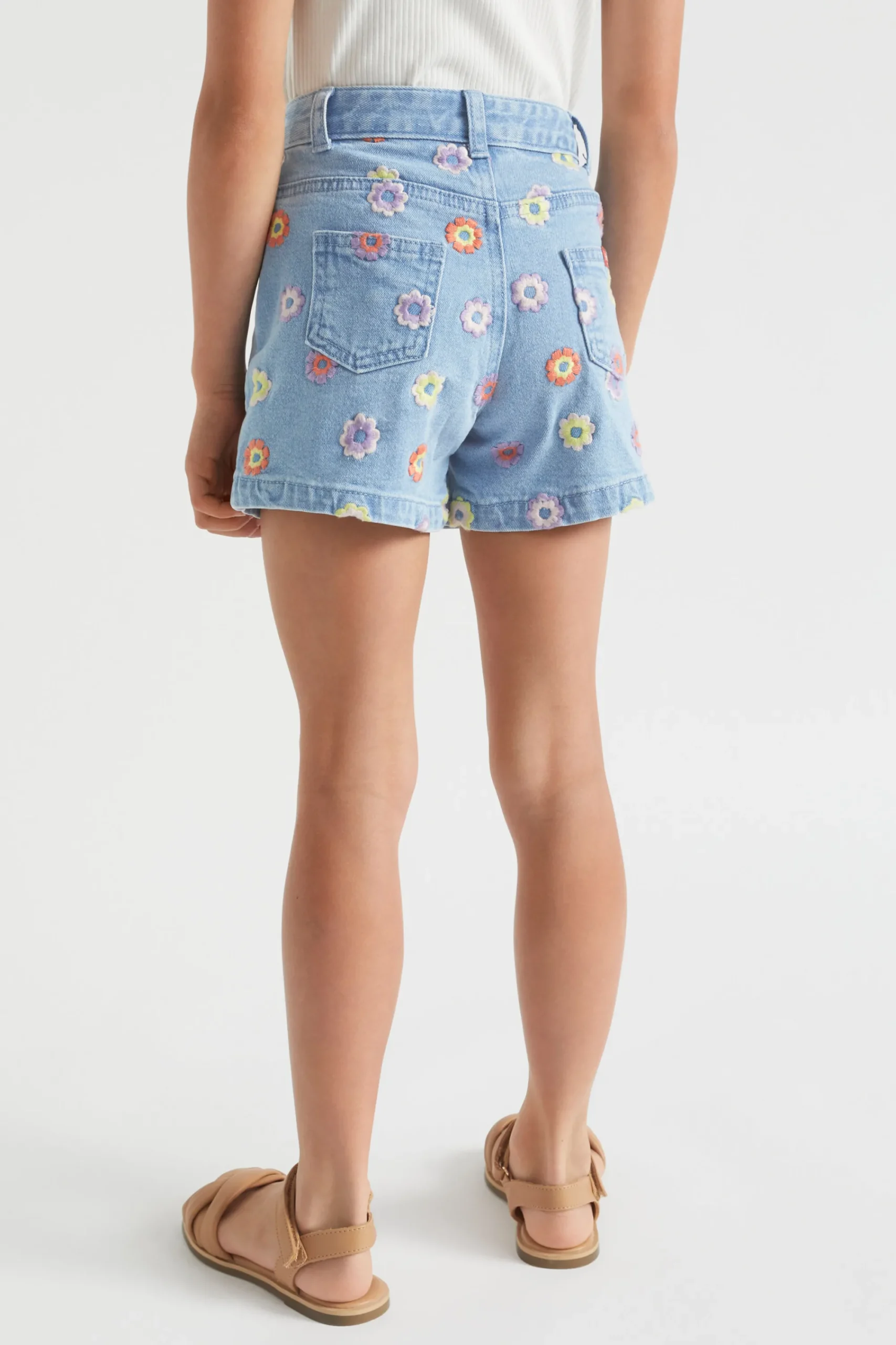 Girl Seed Heritage Shorts-Embroidered Denim Short