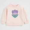Baby Girl Seed Heritage T-Shirts & Tops-Embroidered Flower Sweat