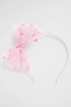 Girl Seed Heritage Hair Accessories-Embroidery Star Bow Headband
