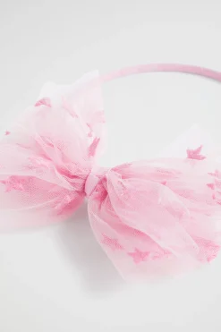 Girl Seed Heritage Hair Accessories-Embroidery Star Bow Headband