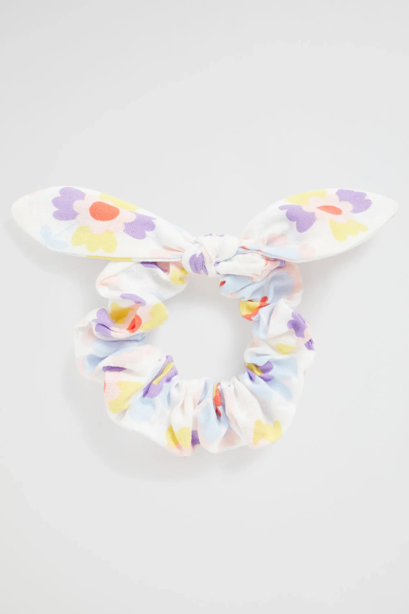 Girl Seed Heritage Hair Accessories-Floral Bow Scrunchie