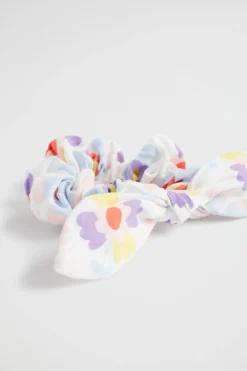 Girl Seed Heritage Hair Accessories-Floral Bow Scrunchie