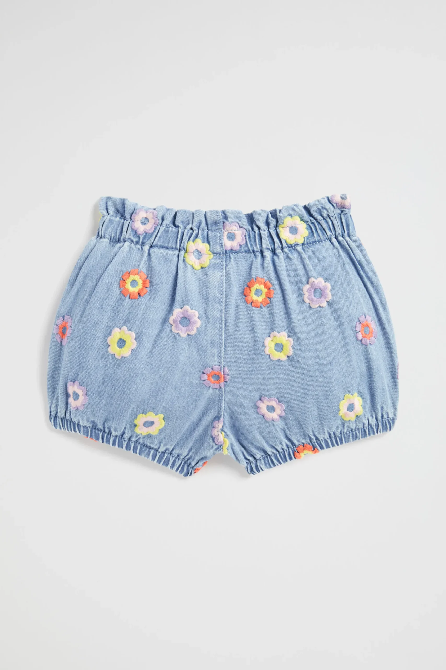 Baby Girl Seed Heritage Denim & Jeans-Floral Denim Short