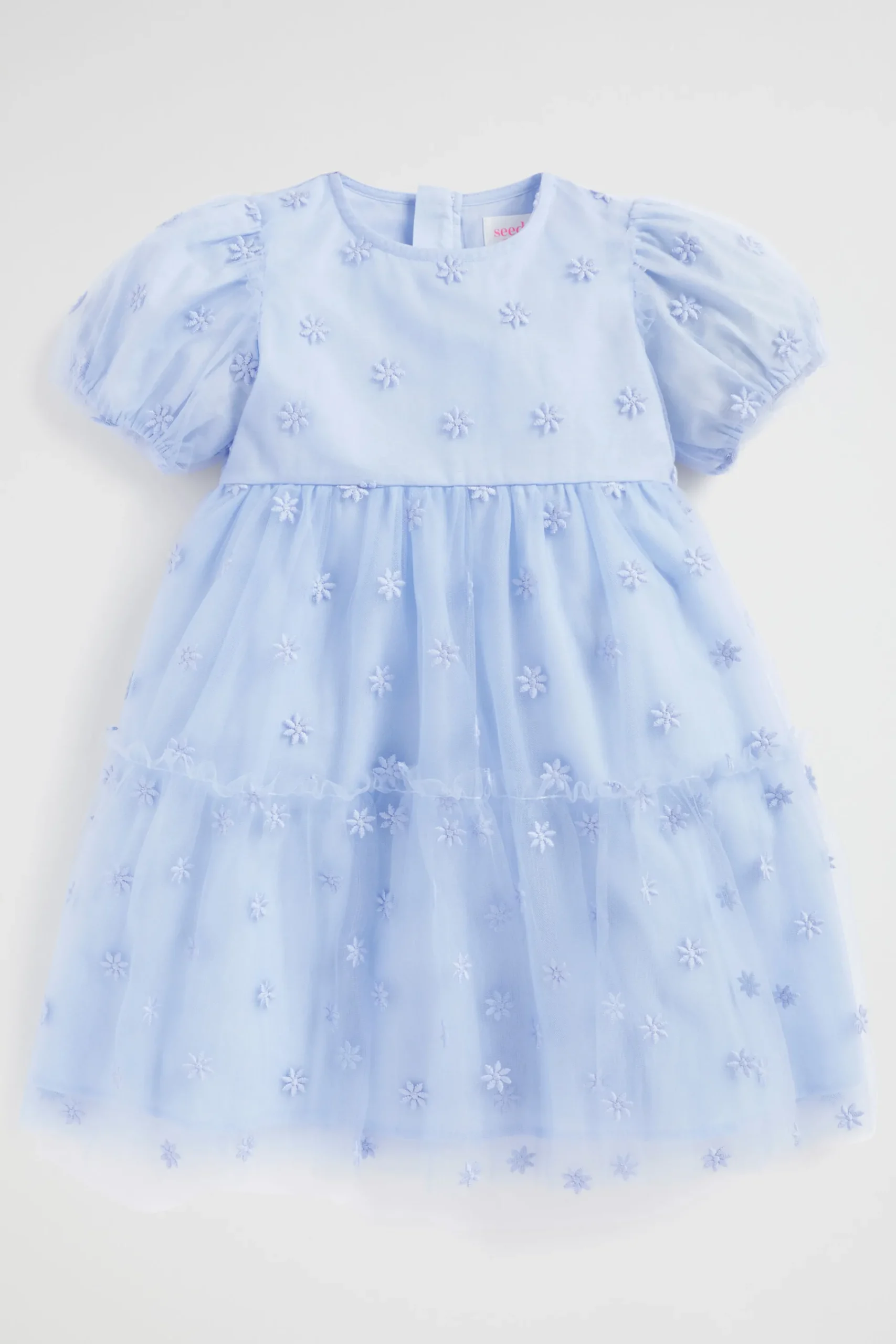 Girl Seed Heritage Dresses-Floral Embroidered Dress