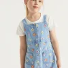 Girl Seed Heritage Denim & Jeans-Floral Embroidered Pinafore