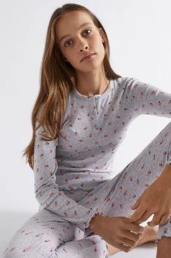 Teen Girl Seed Heritage Pyjamas & Sleepwear-Floral Rib Pj