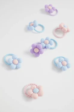 Girl Seed Heritage Hair Accessories-Flower Hair Elastics Tub