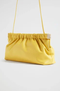Woman Seed Heritage Leather Bags-Gathered Leather Clutch
