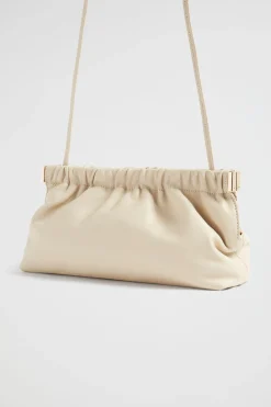 Woman Seed Heritage Leather Bags-Gathered Leather Clutch