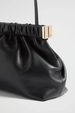 Woman Seed Heritage Leather Bags-Gathered Leather Clutch