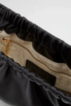 Woman Seed Heritage Leather Bags-Gathered Leather Clutch