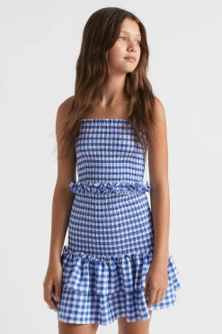 Teen Girl Seed Heritage Dresses-Gingham Frill Dress