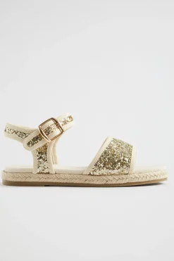 Girl Seed Heritage Sandals & Slides-Glitter Open Toe Espadrille