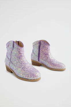 Girl Seed Heritage Boots-Glitter Short Cowboy Boot