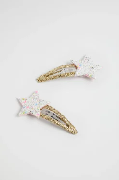 Girl Seed Heritage Hair Accessories-Glitter Star Snaps