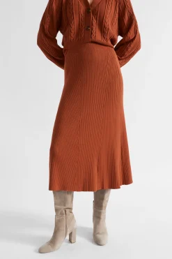Woman Seed Heritage Skirts-Godet Knit Skirt