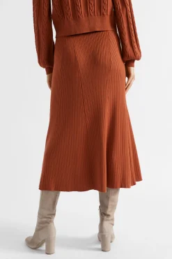 Woman Seed Heritage Skirts-Godet Knit Skirt