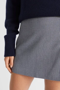 Woman Seed Heritage Skirts-Houndstooth A Line Mini Skirt