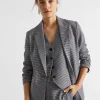 Woman Seed Heritage Jackets & Vests-Houndstooth Blazer