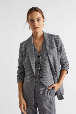 Woman Seed Heritage Jackets & Vests-Houndstooth Blazer