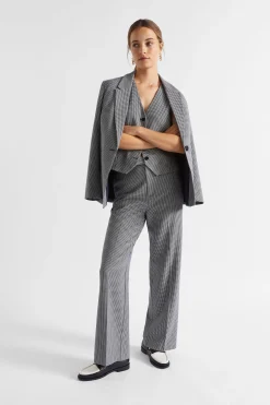 Woman Seed Heritage Jackets & Vests-Houndstooth Blazer