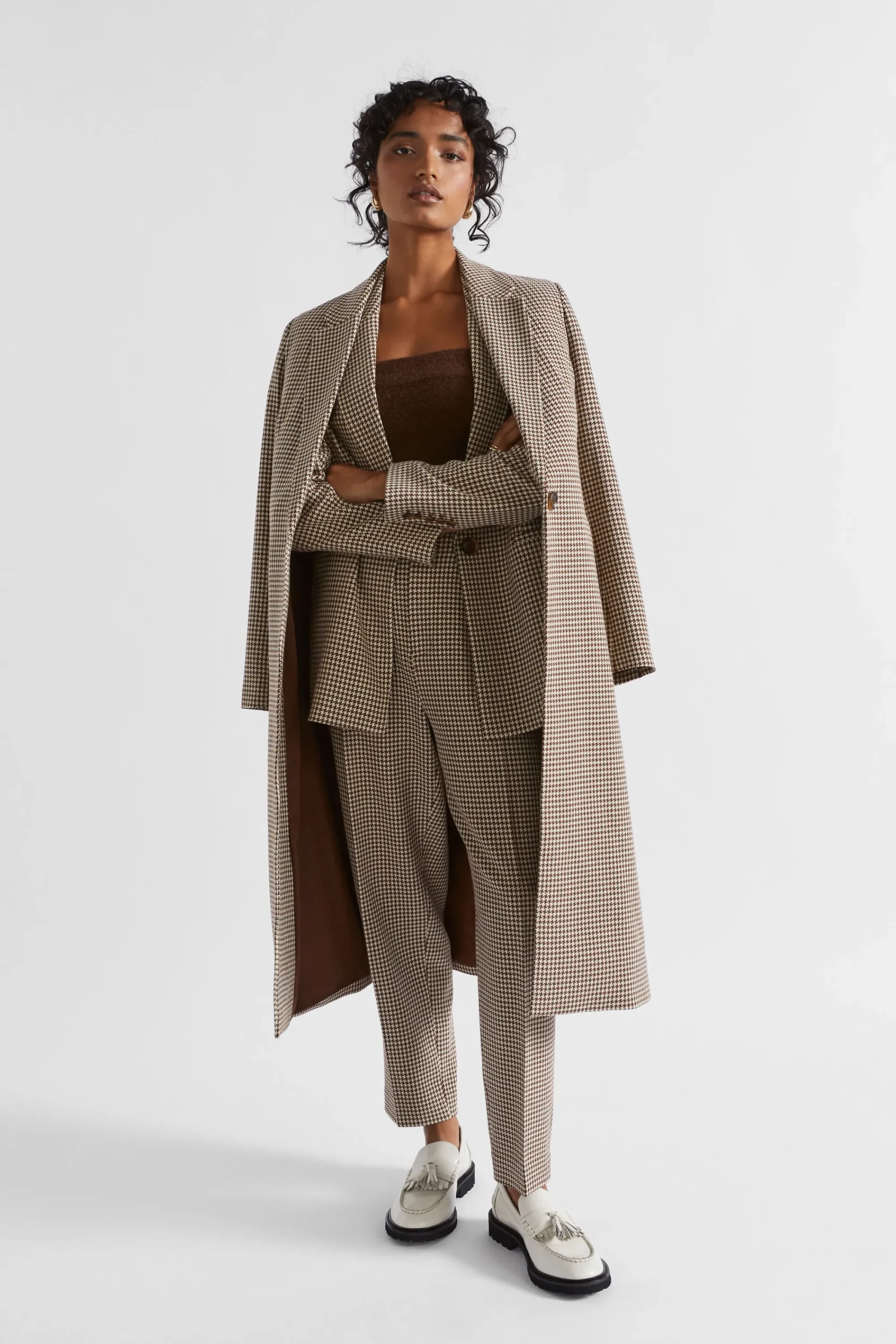 Woman Seed Heritage Jackets & Vests-Houndstooth Blazer